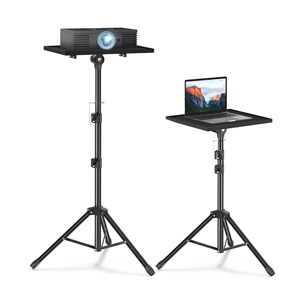 A Photo Of Projector Stand Tripod & Laptop Floor Stand with Height Adjustable Metal Tray
