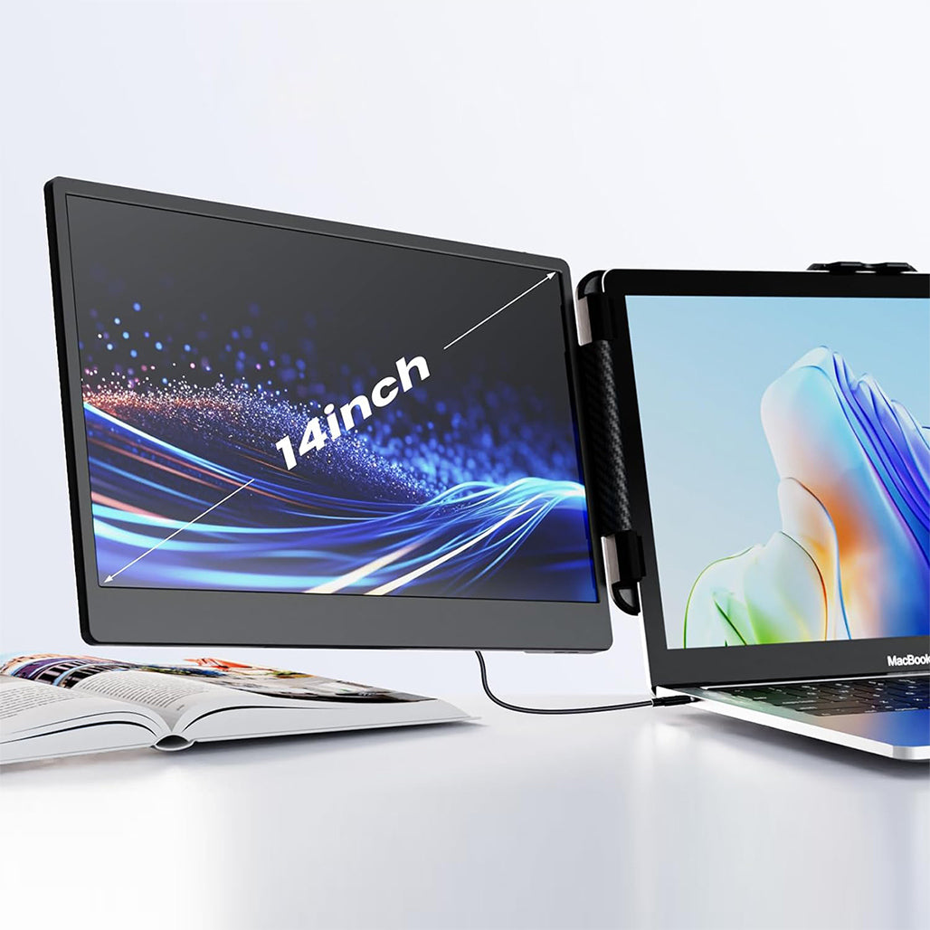 A Photo Of Maxfree S2 14″ Portable Laptop Screen Extender – Dual & Triple Display Monitor