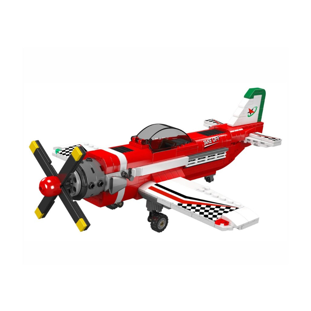 A Photo Of Mould King Racing Airplane Model Building Toy Set - 470 Pieces - 24058