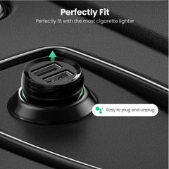 A Photo Of Ugreen 24W Dual USB Car Charger 4.8A Fast Charging Adapter