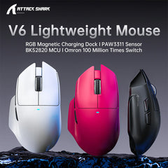 A Photo Of ATTACK SHARK V6 Ultra-Light Tri-Mode Gaming Mouse