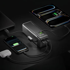 A Photo Of SHARGE HyperTower 170 - 25000mAh 170W Power Bank with Dual Built-In USB-C Cables