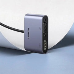 A Photo Of Ugreen USB 3.0 to HDMI & VGA Converter Adapter – 1080P Full HD, Aluminum Case, High-Speed Display Expansion