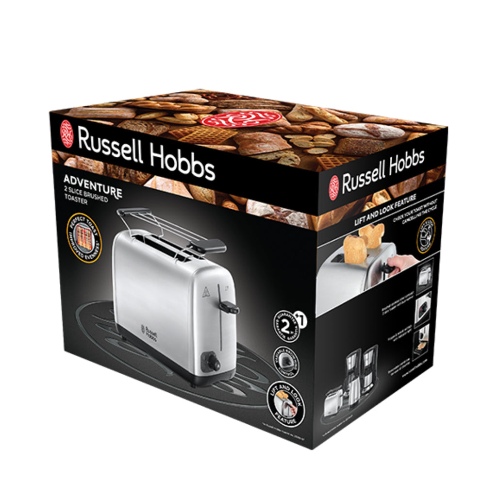 A Photo Of Russell Hobbs Adventure 2 Slice Toaster – Stainless Steel 2 Slice Toaster