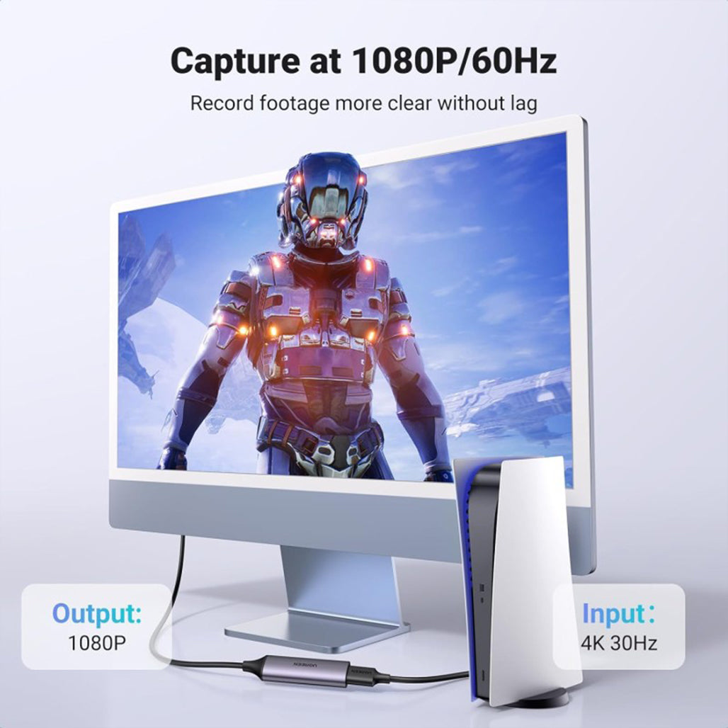 A Photo Of UGREEN 1080P 60FPS HDMI Capture Card – 4K Passthrough, USB-A & USB-C, Streaming & Gaming for Switch, PS5, Xbox, PC & Mac
