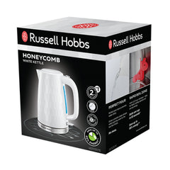 A Photo Of Russell Hobbs Honeycomb Kettle White – 1.7L Rapid Boil Electric Kettle
