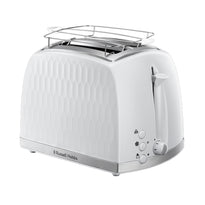 Russell Hobbs Honeycomb White 2 Slice Toaster – Extra Wide Slots