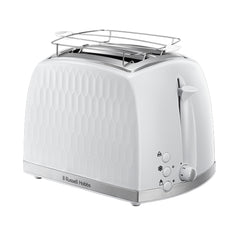 A Photo Of Russell Hobbs Honeycomb White 2 Slice Toaster – Extra Wide Slots