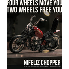 A Photo Of Nifeliz Chopper Motorcycle Building Set - 572 Pieces - NF10308