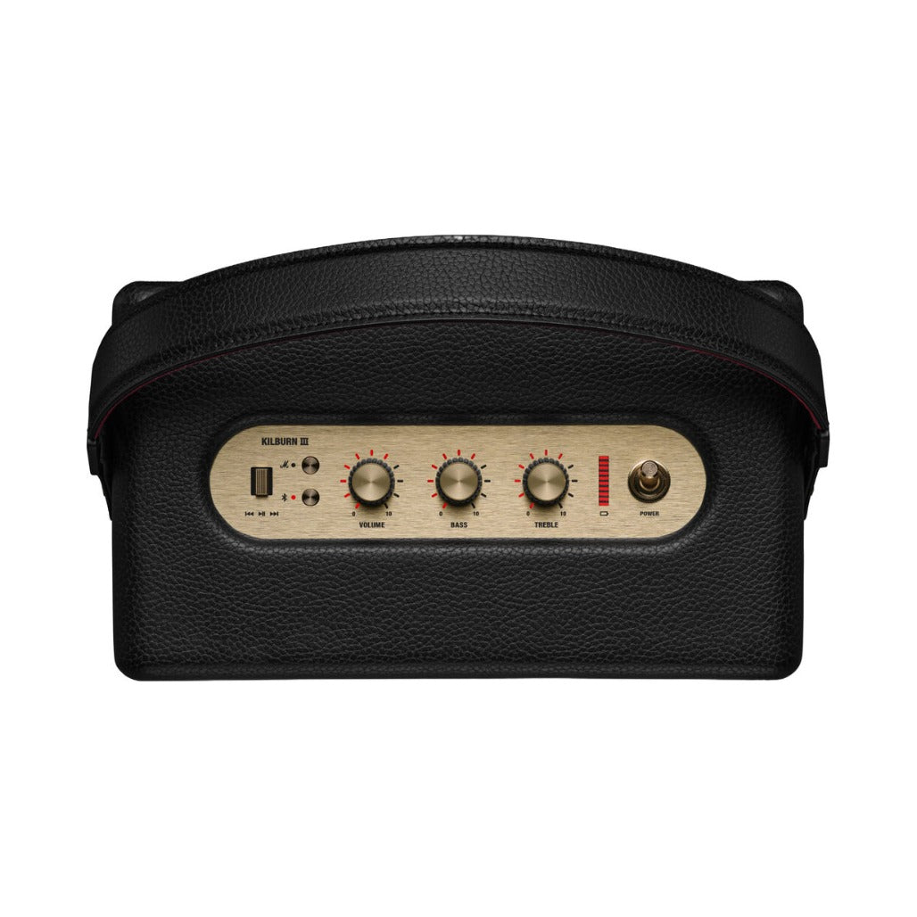 A Photo Of Marshall Kilburn III Portable Bluetooth Speaker - Black & Brass