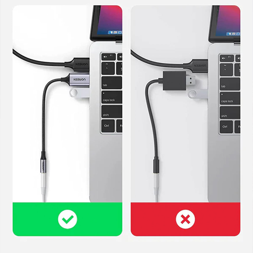 A Photo Of UGREEN USB to 3.5mm Audio Adapter – External USB Sound Card with DAC, TRRS Mic Support, Hi-Res Stereo Headphone Converter for PS5, PS4, Switch, PC, Laptop, Mac, and More