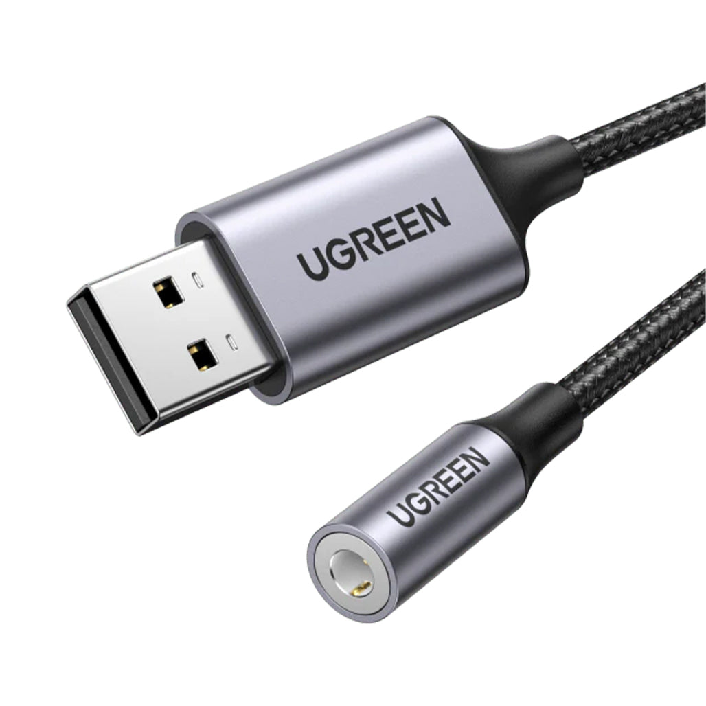 A Photo Of UGREEN USB to 3.5mm Audio Adapter – External USB Sound Card with DAC, TRRS Mic Support, Hi-Res Stereo Headphone Converter for PS5, PS4, Switch, PC, Laptop, Mac, and More