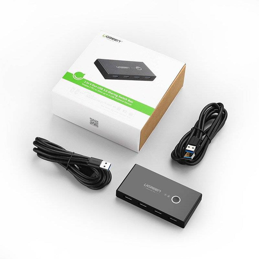 A Photo Of Ugreen USB 2.0 Switch Box HUB – 4-Port USB Splitter for Two Computers