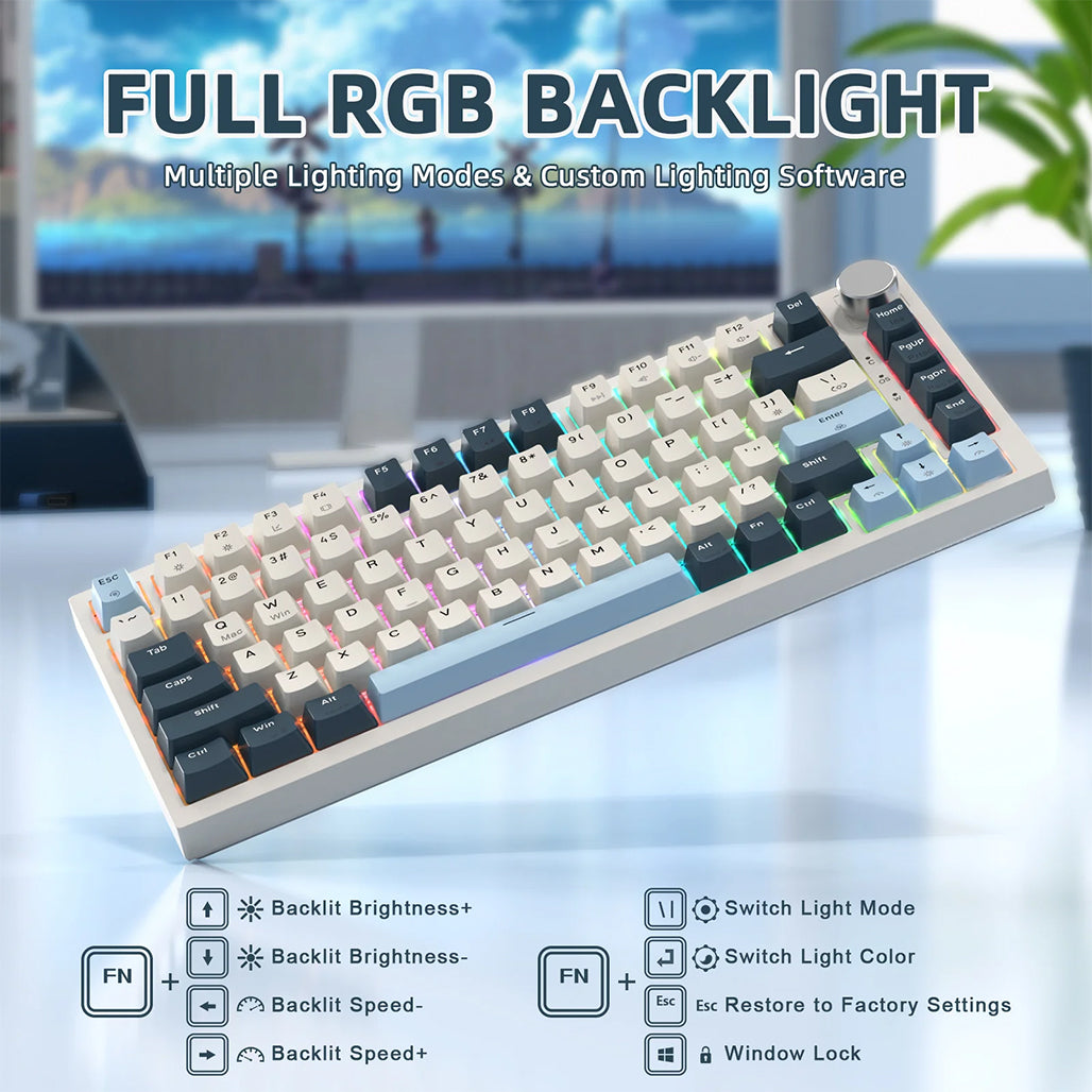 A Photo Of ATTACK SHARK K85 Rapid Trigger Keyboard 75% Wired Magnetic Switch RGB Gaming