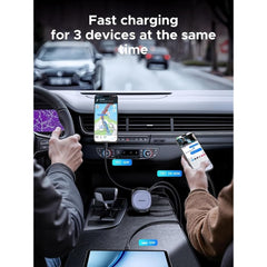 A Photo Of UGREEN 75W Type-C+USB A Car Charger with Type C Retractable Cable - 55653