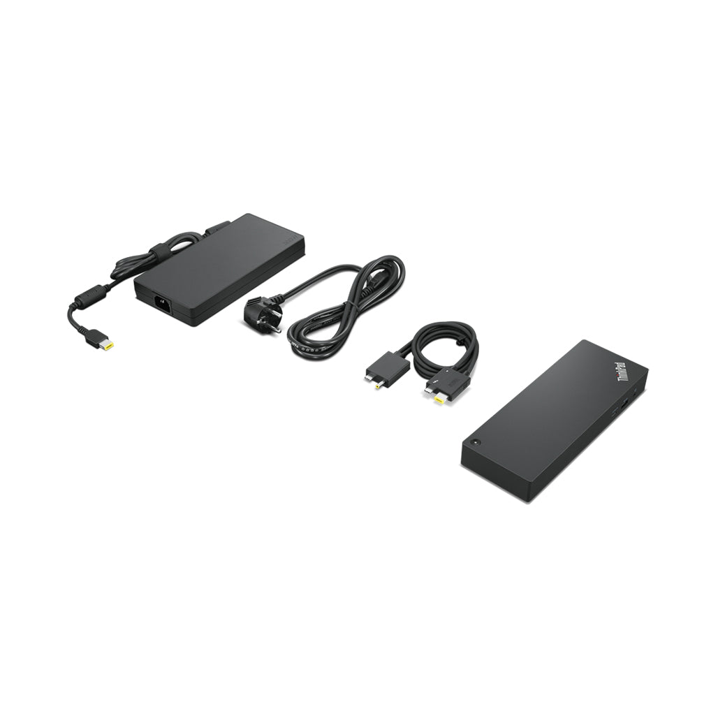A Photo Of Lenovo ThinkPad Thunderbolt 4 Workstation Dock – 230W PD, 8K/4K Display Support, High-Speed Data Transfer
