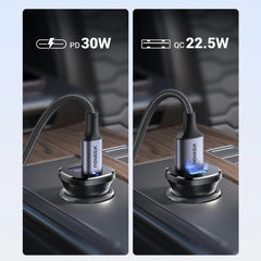 A Photo Of Ugreen 25845 Car Charger USB-C USB-A 30W