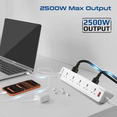 A Photo Of Promate PowerMatrix2-5M - 10AC Socket Space Efficient Power Strip with Multiple Fast Charging USB Ports