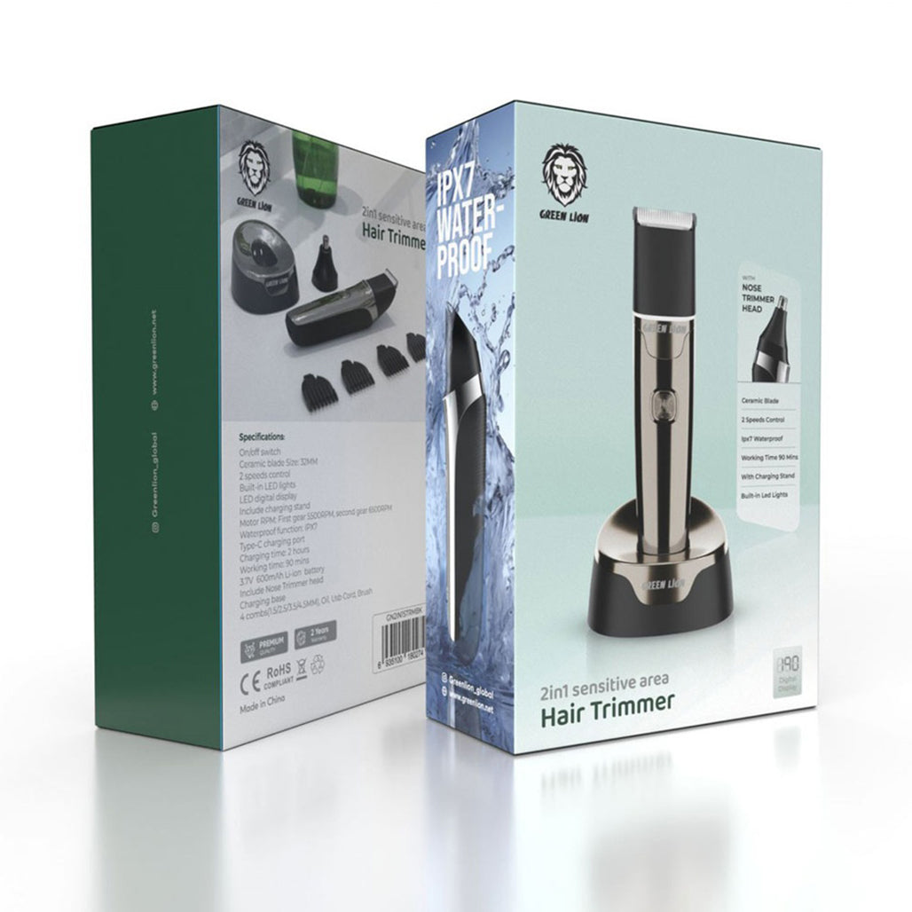 A Photo Of Green Lion 2 in 1 Sensitive Area Hair Trimmer - 600mAh