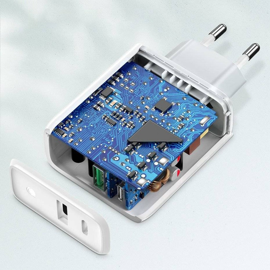A Photo Of Ugreen 38W Dual-Port USB-C + USB-A Fast Charger – Smart Wall Charger (EU Plug)