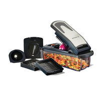Nutricook Essentials 4‑in‑1 Vegetable Chopper, Stainless Steel Blades, BPA‑Free - Black - NC-VC150