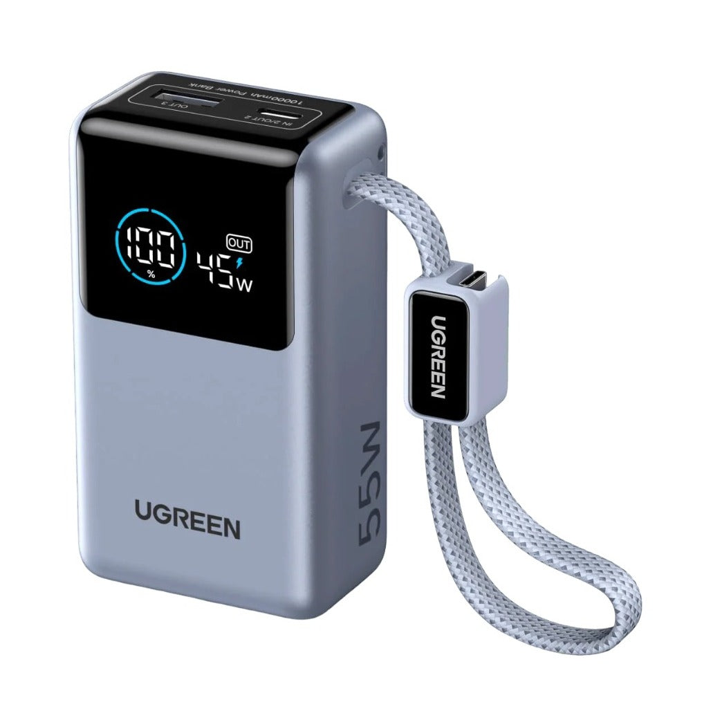 A Photo Of UGREEN Nexode Power Bank - 10000mAh, 55W, 2 Ports, Built-in Cable