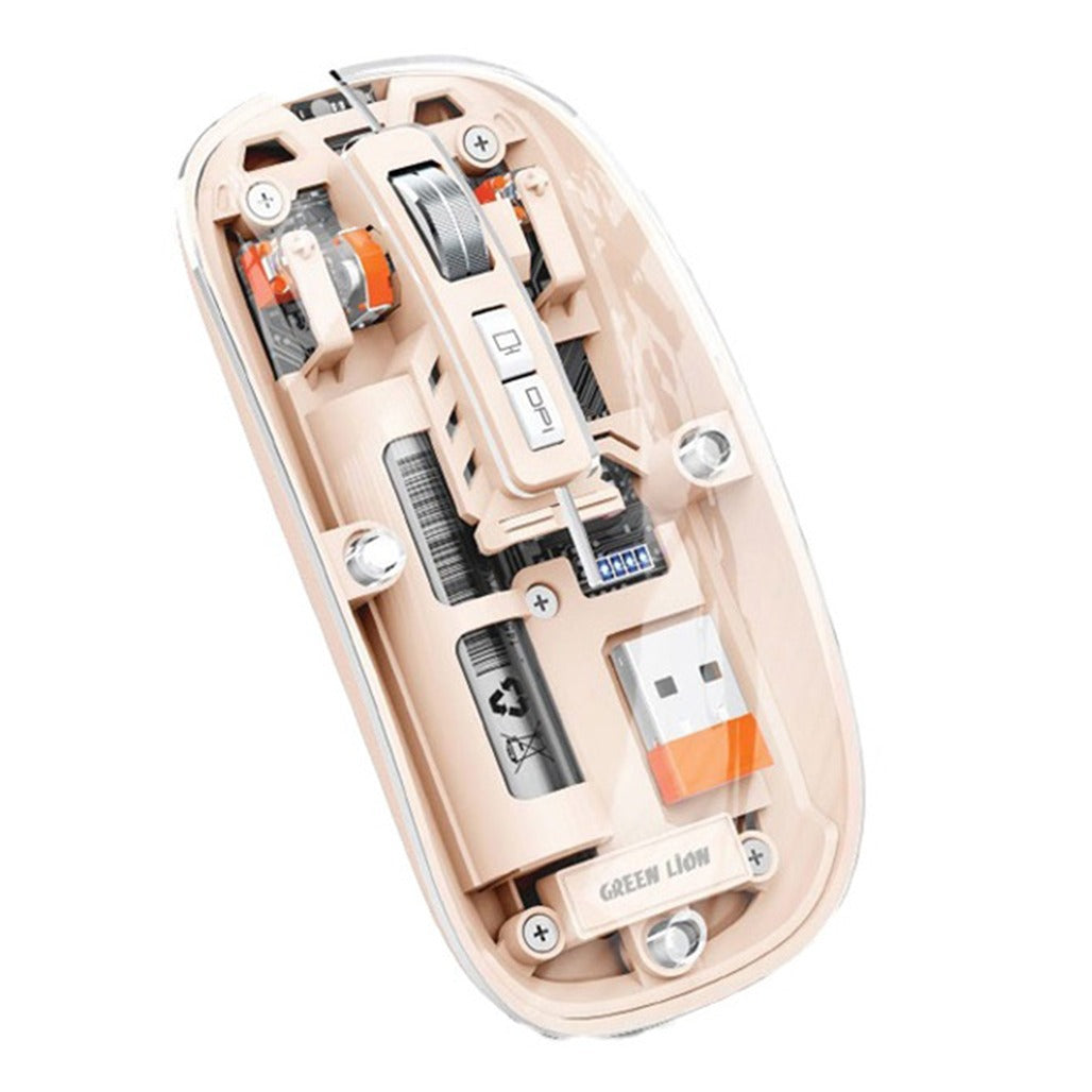 A Photo Of Green Lion Transparent Mouse 2 1600DPI
