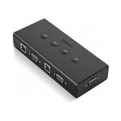 A Photo Of UGREEN 4-Port VGA KVM Switch – Seamless Multi-PC Control with Full HD 1080P Support