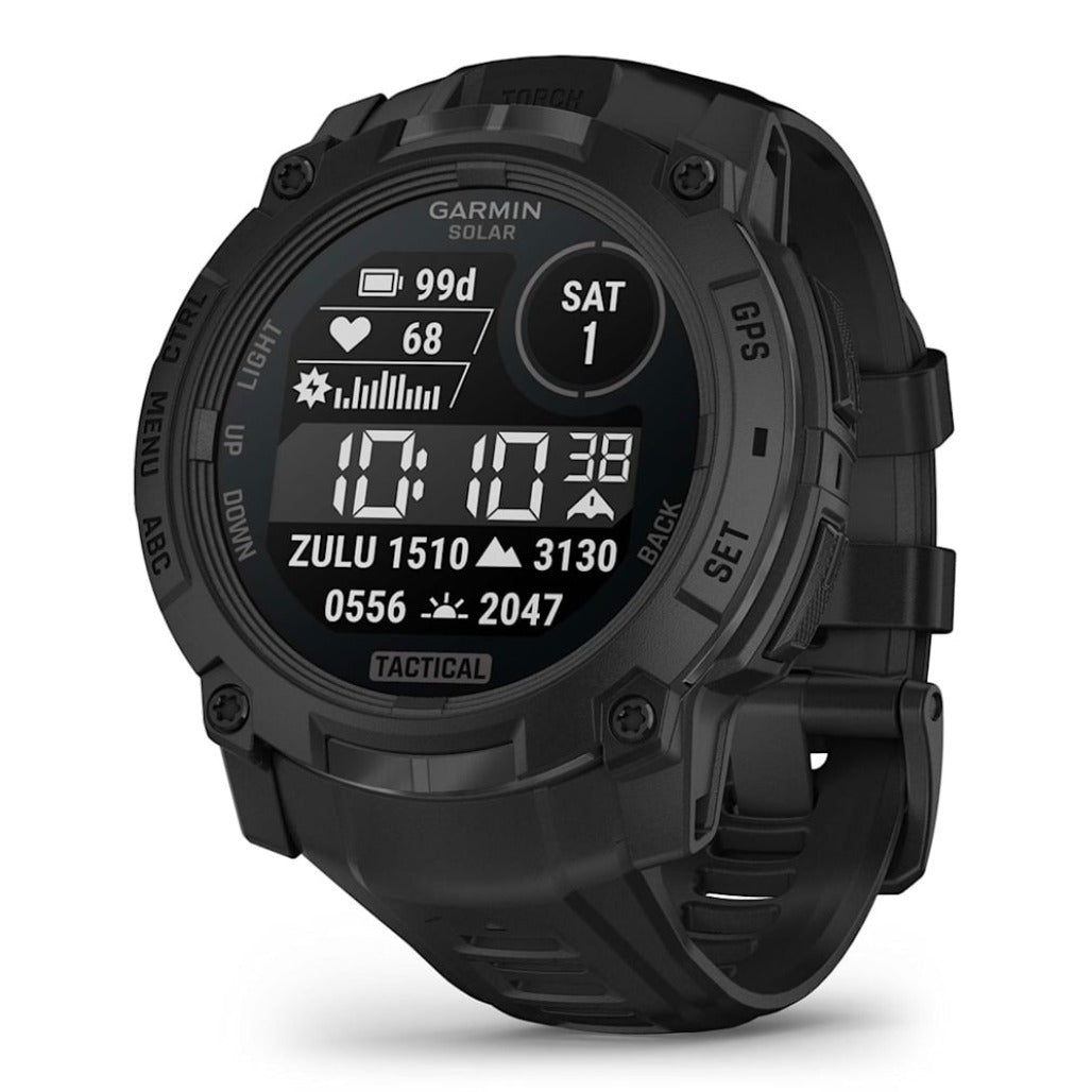 A Photo Of Garmin Instinct 3 - 50 mm - Solar - Tactical Edition Black with Black Band