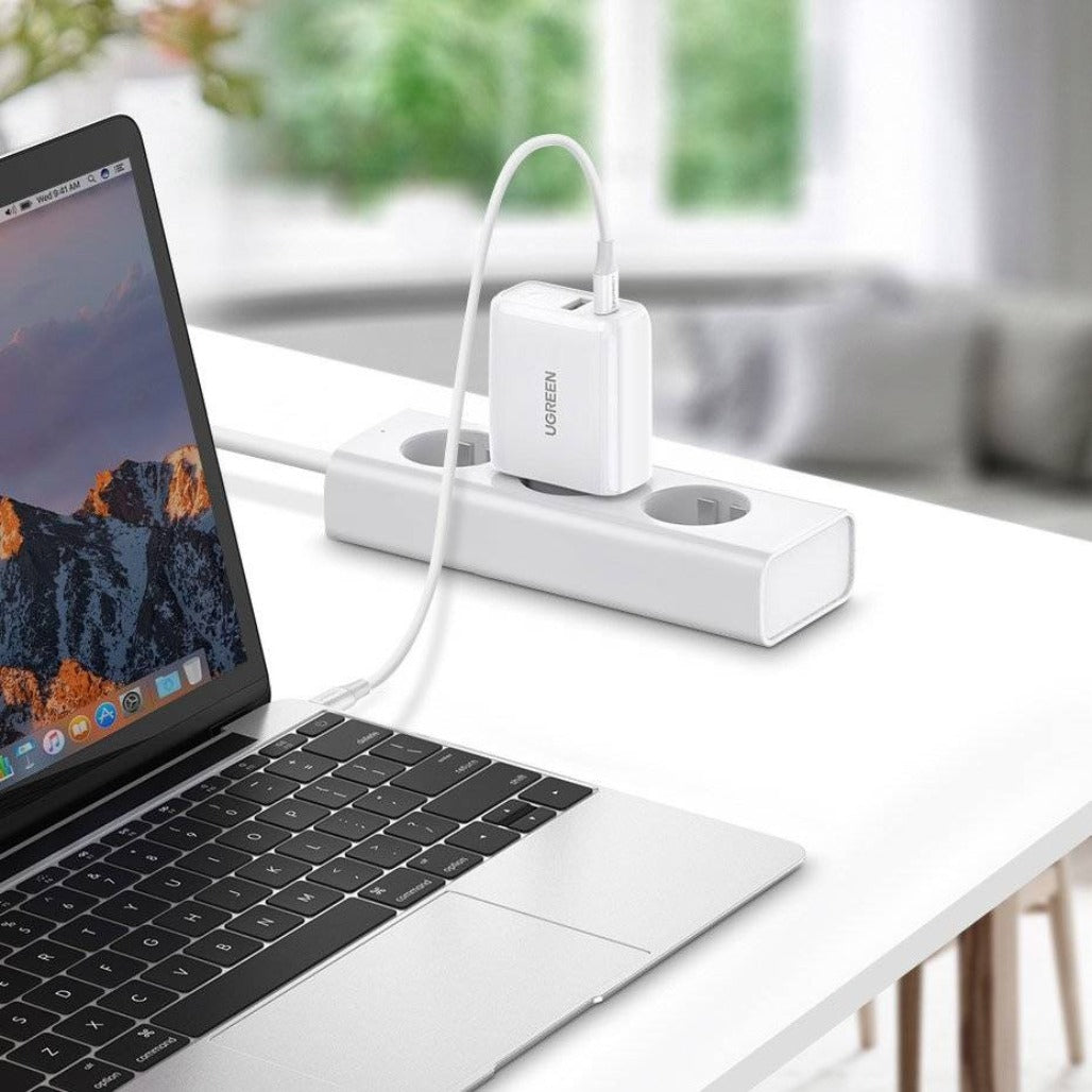 A Photo Of Ugreen 38W Dual-Port USB-C + USB-A Fast Charger – Smart Wall Charger (EU Plug)