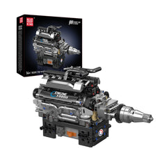 A Photo Of Mould King Motorized British Luxury V12 Engine Building Toy Set - 733 Pieces - 10205