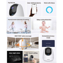 A Photo Of Tenda IP Camera CP3 - 2K 3MP WiFi 6 - 360 Degree Tilt Indoor