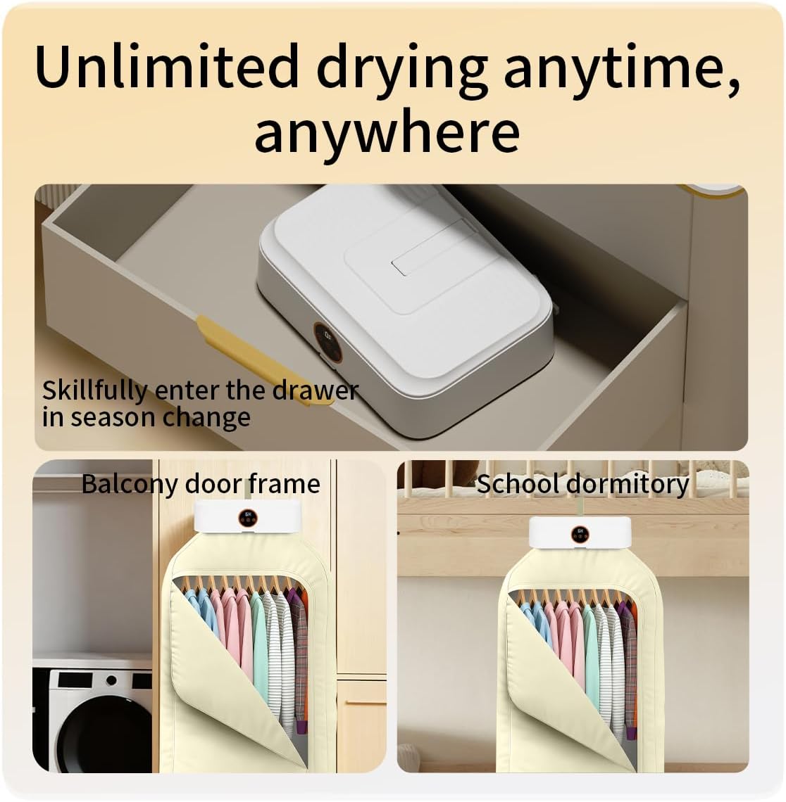 A Photo Of HU Home Portable Clothes Dryer - 600W Foldable Electric Clothes Drying Machine