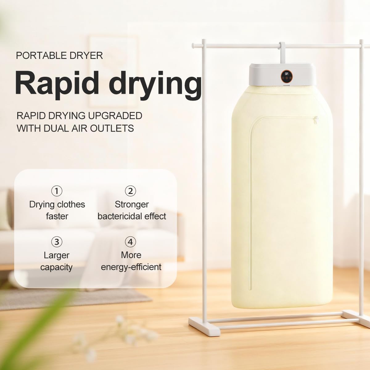 A Photo Of HU Home Portable Clothes Dryer - 600W Foldable Electric Clothes Drying Machine