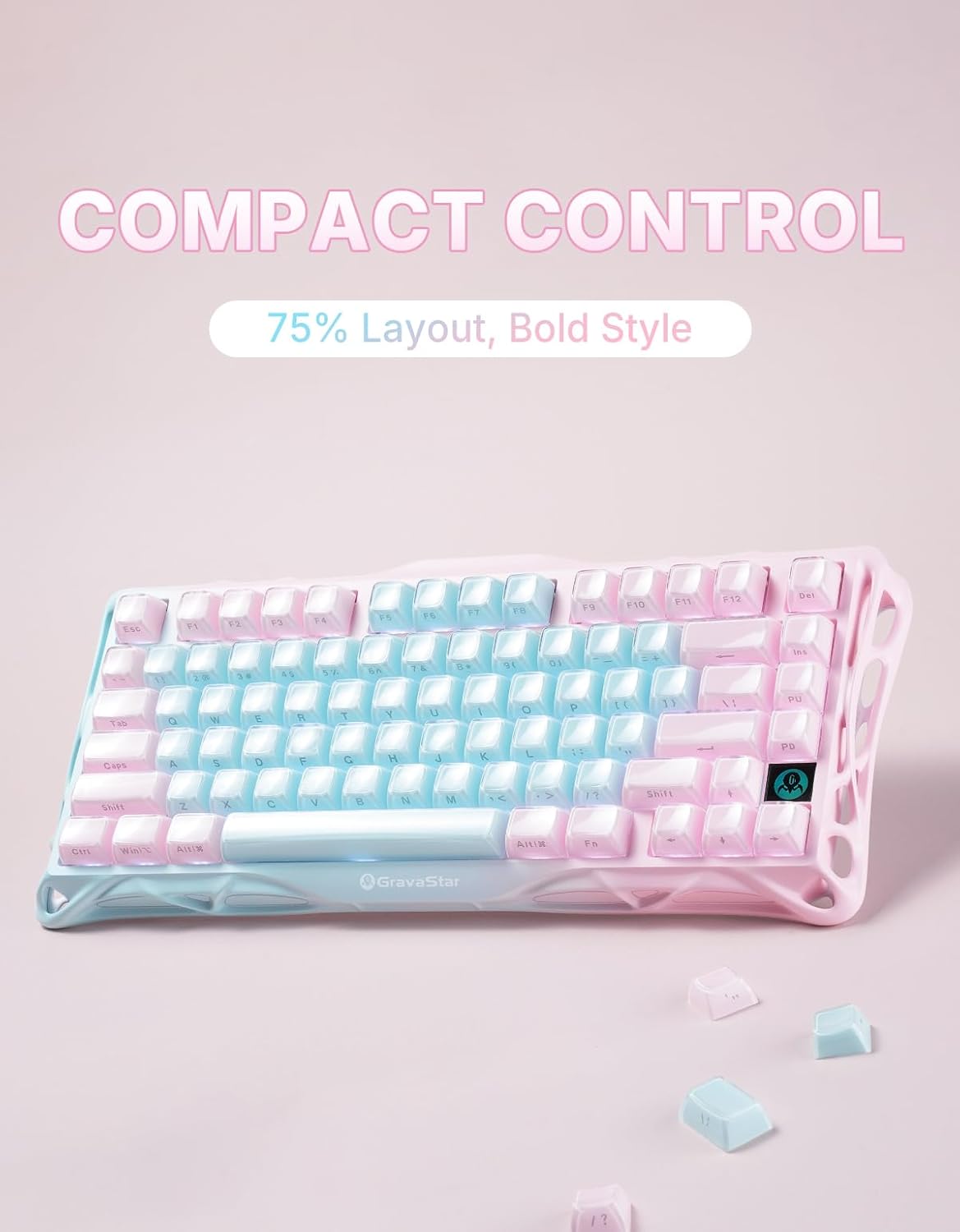 A Photo Of GravaStar Mercury K1 Lite - 75% Mechanical Gaming Keyboard - Linear Switches