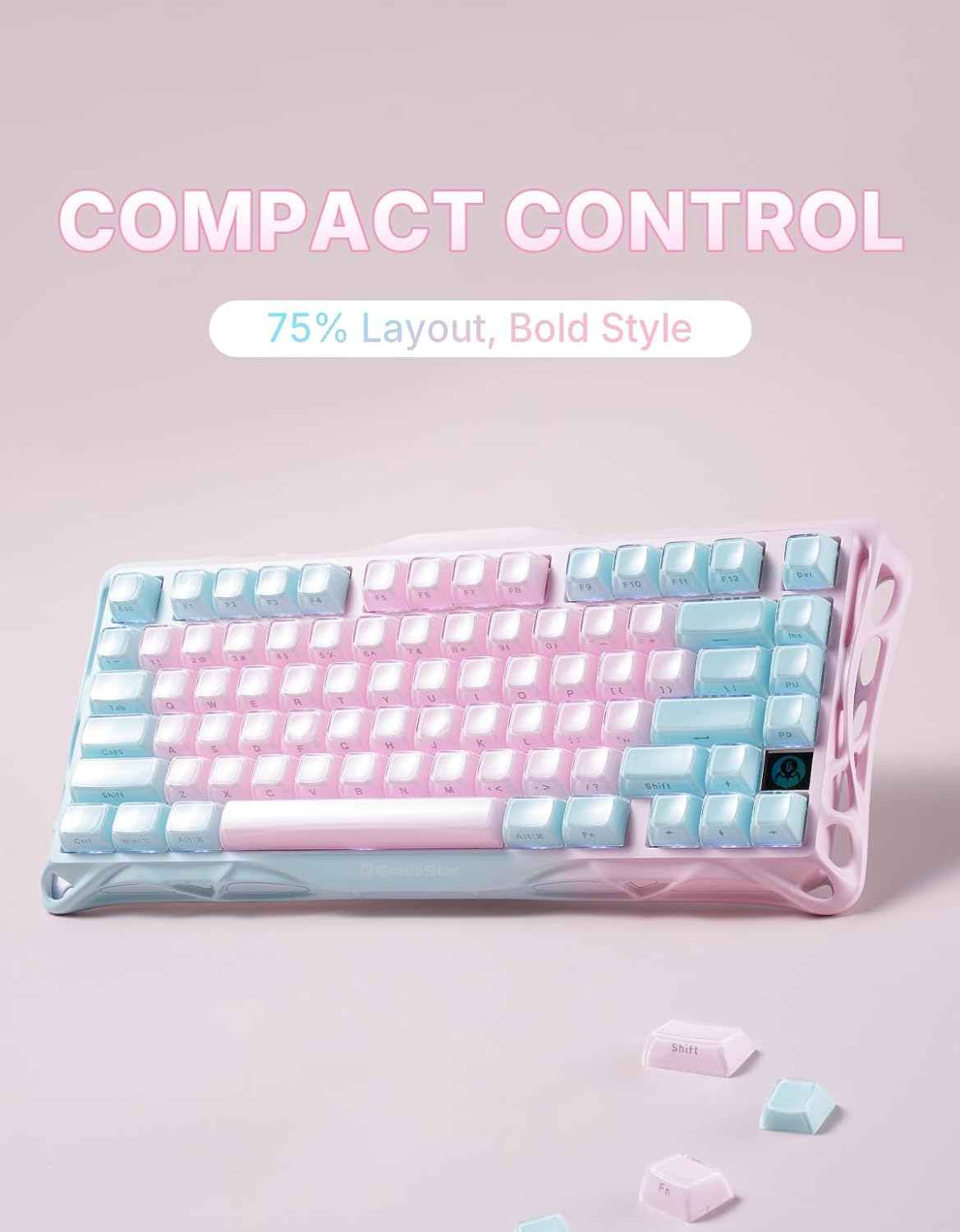A Photo Of GravaStar Mercury K1 Lite - 75% Mechanical Gaming Keyboard - Linear Switches