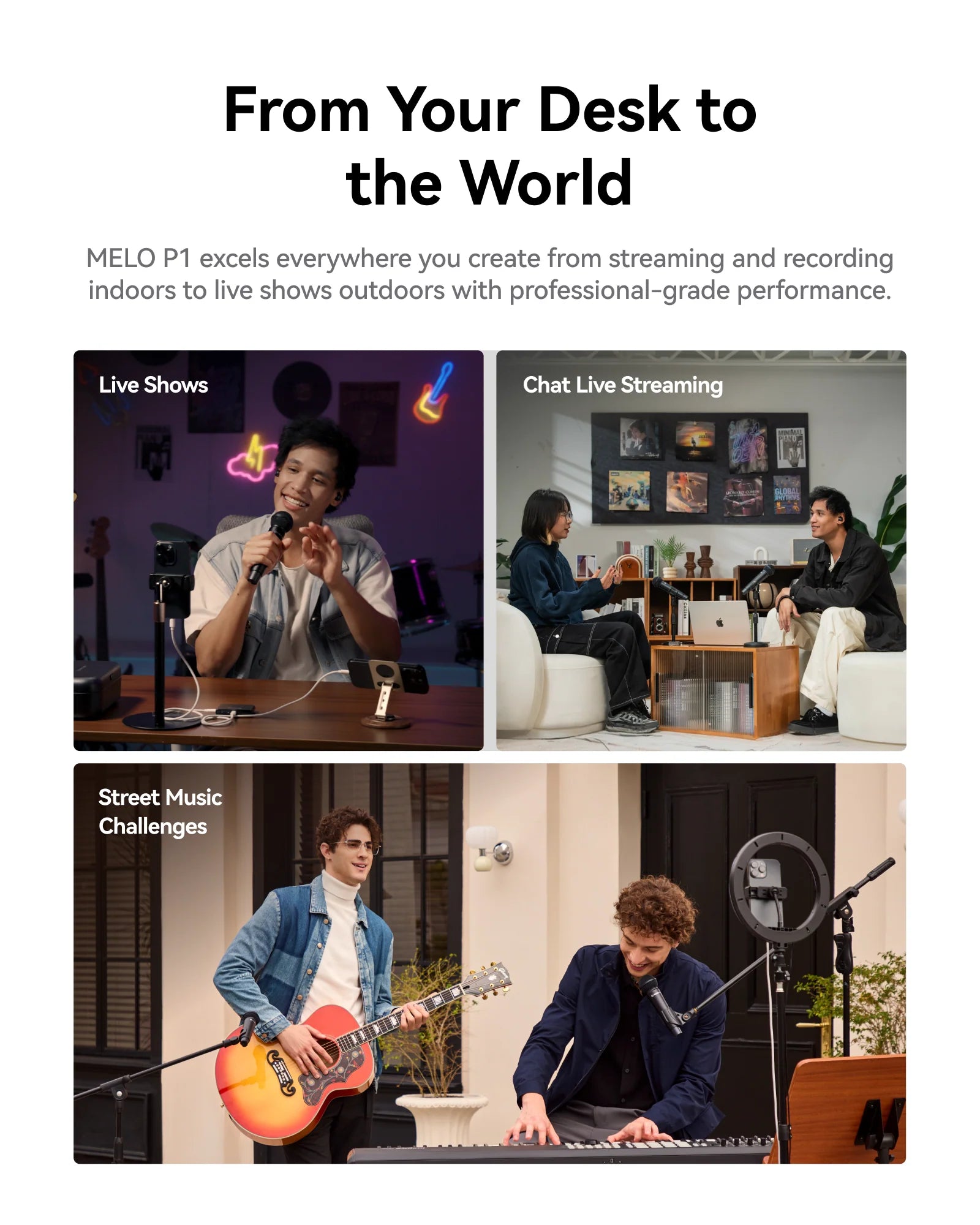 A Photo Of Hollyland Melo P1 - Combo Wireless Music Creation System