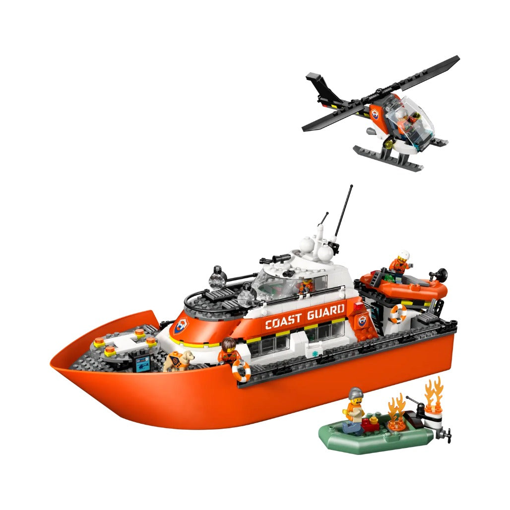 A Photo Of LEGO City Coast Guard Rescue Boat & Helicopter 742 Pieces - 60504
