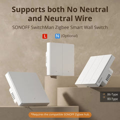 A Photo Of Sonoff SwitchMan Zigbee Smart Wall Switch ZBM5 - ZBM5-2C-80W