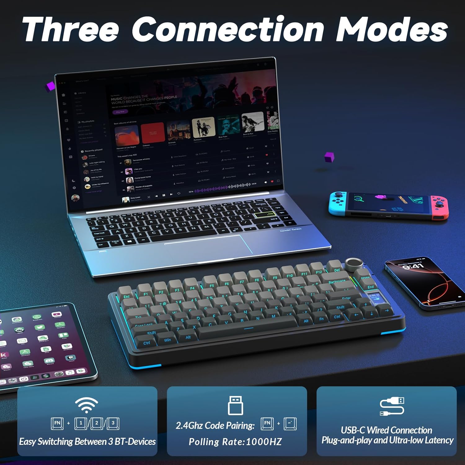A Photo Of Aula S75 Pro - Wireless Mechanical Keyboard