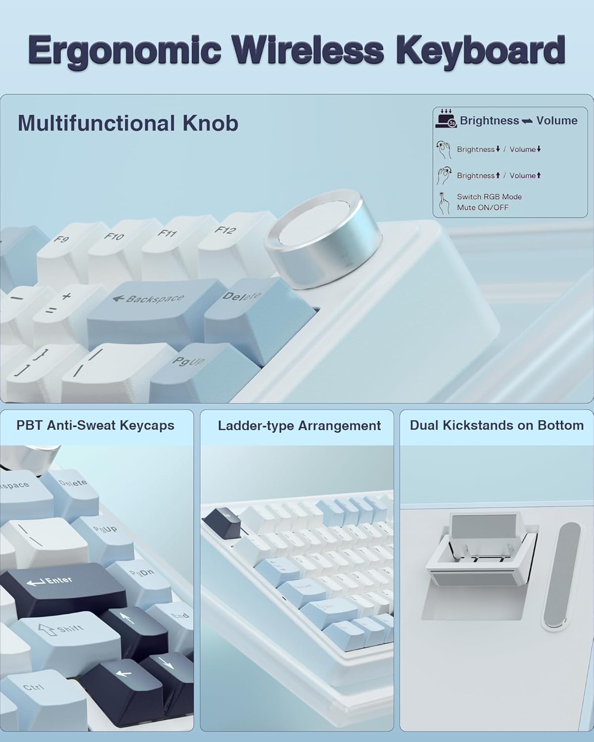 A Photo Of Aula F75 Max - Wireless Mechanical Keyboard - Reaper Switch