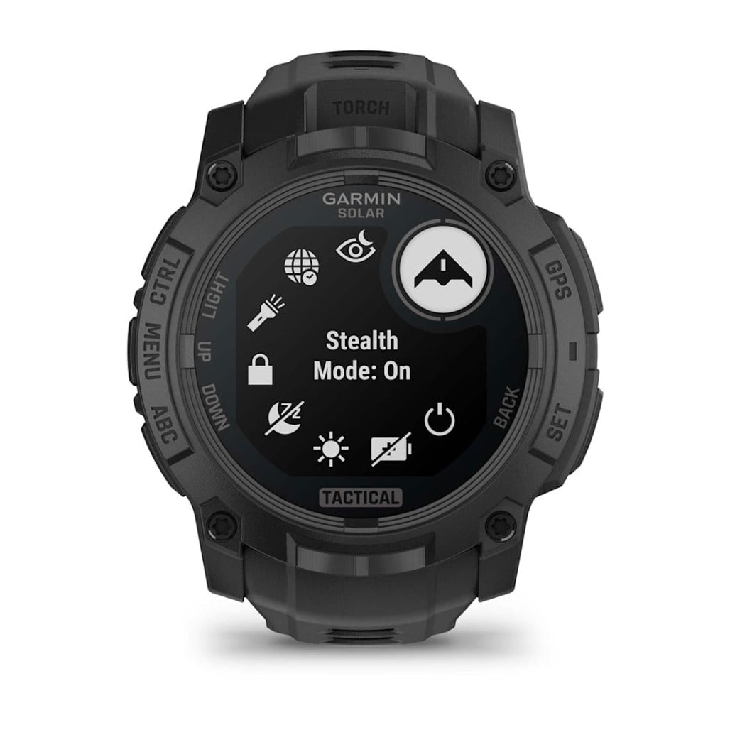 A Photo Of Garmin Instinct 3 - 50 mm - Solar - Tactical Edition Black with Black Band