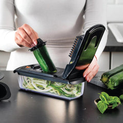 A Photo Of Nutricook Essentials 4‑in‑1 Vegetable Chopper, Stainless Steel Blades, BPA‑Free - Black - NC-VC150