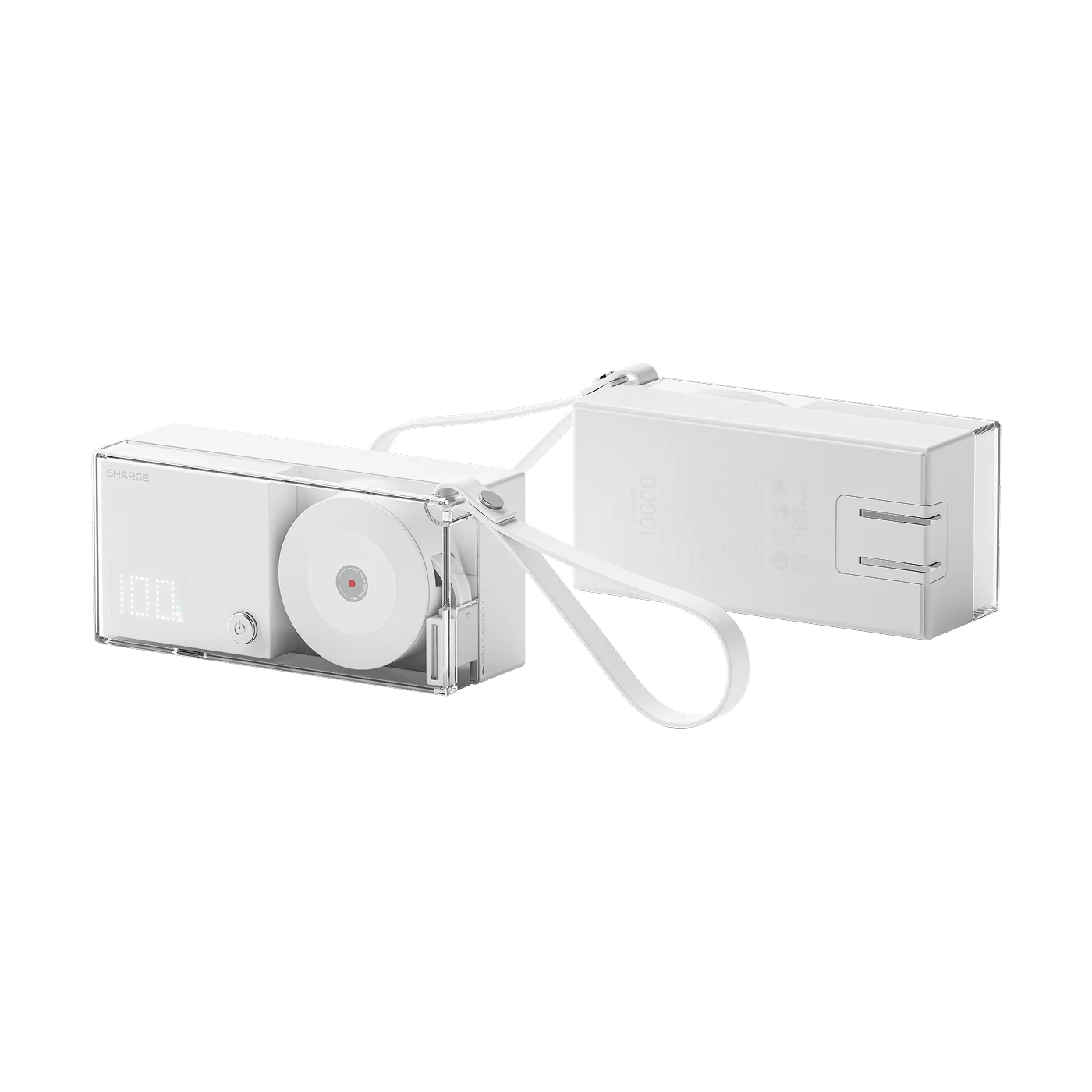 A Photo Of SHARGE DISCHO Retractable 3-in-1 - 10000mAh 30W Hybrid Power Bank & Wall Charger