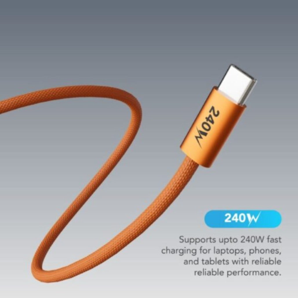 A Photo Of Blupebble PowerFlow PD 240W USB-C to USB-C Charge & Sync Braided Cable