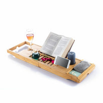 InnovaGoods Extendable Bamboo Bath Tray - V0103785