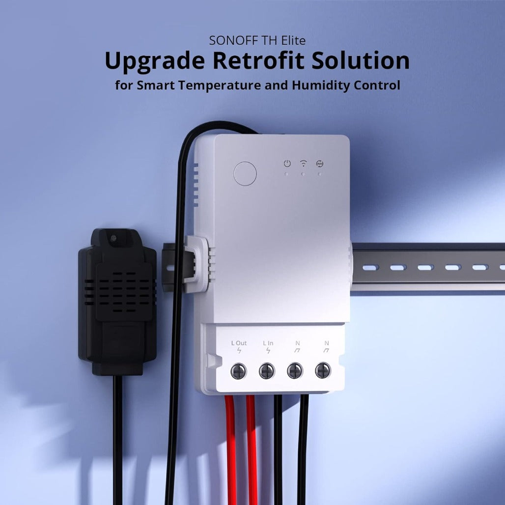 A Photo Of Sonoff TH Origin Temperature and Humidity Monitoring Switch - THOR16A