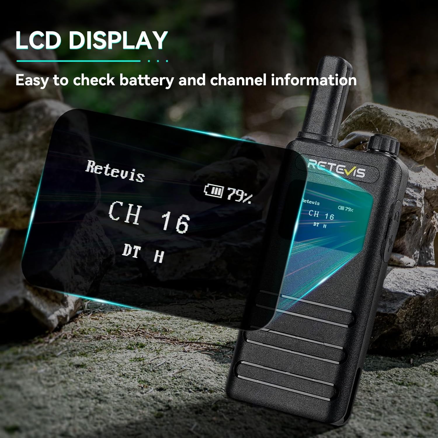 A Photo Of Retevis B3S - Ultra-Thin Portable FRS Handheld Radio with LCD Display