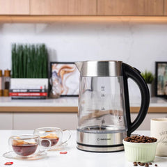 A Photo Of Nutricook Electric Glass Kettle - 1.7L, Double-Wall, Heavy-Duty Design, Elite Durability - NC-GK100