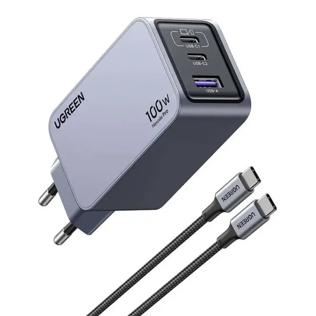A Photo Of Ugreen Nexode Pro 100W GaN Charger - 3-Port USB-C PD Fast Charger